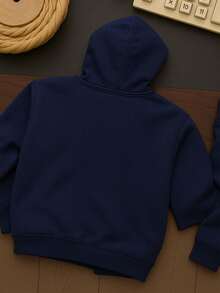 Cold Weather Sweatshirt Casual Men's Women's Printed Planet Earth Coat Cotton Comfortable Stylish - 藏蓝色 - 查看 2