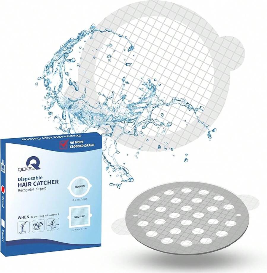 Disposable Hair Catcher Shower Drain Mesh Stickers, Hair Catchers Shower, 25 Pack, 3.5 Inch - Round - 3.5吋 - 25個裝 - 查看 1