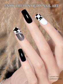 RS NAIL RSNAIL Nail Art Checkered Brush Flat Rectangle Brush For Plaid, Grid Designs & Smooth Nail Glue Application,Outline, Striping Nail Drawing Pen,Easy To Operate,Durable Material Manicure Brush DIY Tool Suitable For Beginners And Nail Salon - Light Grey - View 10