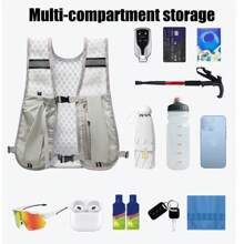 Colete de armazenamento para garrafa de água, colete leve para corrida, hidratação refletiva, mochila de peito com suporte para telefone, colete de ciclismo
