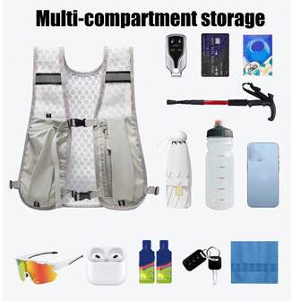 Running Water Bottle Storage Vest Lightweight Running Vest Reflective Hydration Water Chest Pack With Phone Holder Cycling Vest