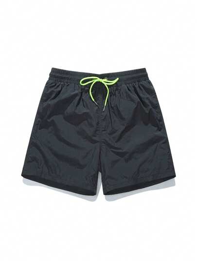 شورتات رياضية سريعة الجفاف شبكية السواد ، بنطلونات شاطئ رياضية يمكن للجنسين ارتدائها ، شورتات لياقة بدنية للرجال للخارج