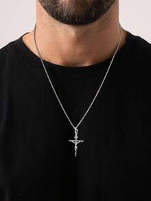 Milacolato 925 Sterling Silver Cross Necklace For Men Women Silver Crucifix Chain With Christian Cross Pendant - Classic Religious Jewelry For Everyday Wear - Silver - View 6