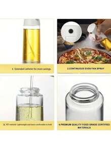 زجاجة رش زيت مطبخ أوعية سعة 200 مل أو 300 مل أو 500 مل لرش زيت الزيتون والطهي والمشويات والخبز والتخييم، أسود، حاوية فارغة لرش الخل وصوص الصويا