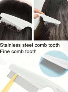 2 piezas/1 pieza (grande o pequeño) Peine fino antifcaspa de dientes extra juntos, limpiador cabelludo, herramienta para eliminar piojos, pasadores para el cabello, accesorios para el cabello, útiles escolares
