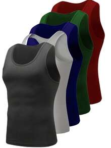 3-Pack Men's Boyfriend Style Breathable Mesh Sports Top, Wide Straps, Basic Running Fitness Outdoor Training Top, Quick Dry. Suitable As Gift For Boyfriend, Husband Or Father - Multicolor - View 2