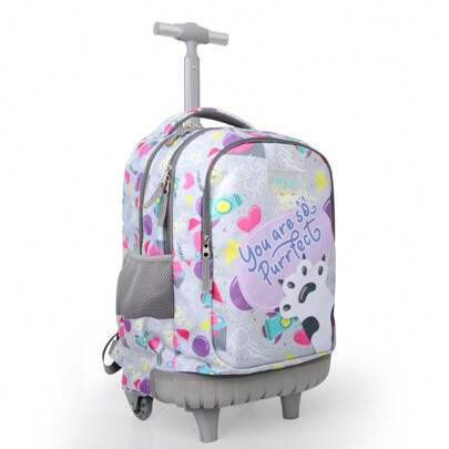 Tilami Kids Fashion Rolling Backpack, 19 Inch Laptop Backpack, Plane Bag, Luggage, School Supplies, Durable With Waterproof Material, Big Storage Capacity, Great For Boys And Girls School, College, Vacation, Trip Use, Travel Bag With Wheels, Best Gifts For Kids,Bookbag,Back To School,Backpack For School, Travel Accessories Must Have, Suitcase, Luggage For Travel