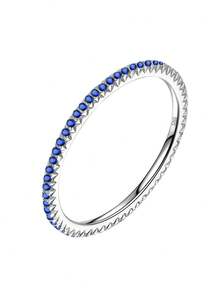 1PC Vintage 925 Sterling Silver Colored Full Diamonds Ring For Women Simple Silver Ring Fine Jewelry Luxury Brand Gift