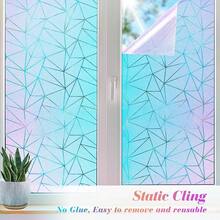 1 cuộn phim cách nhiệt cửa sổ Rainbow, phim cách nhiệt tĩnh điện hình học không đối xứng mờ màu, phim kính mờ không dính, chặn tia UV, dễ tháo gỡ (44,5 x 500cm), nhãn dán, decal dán tường, decal vinyl trang trí nhà cửa, vật dụng trang trí mùa xuân làm mới ngôi nhà của bạn, nhãn dán trang trí Rama - Nhiều màu - Xem 18