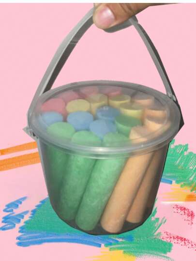 20 piezas/Set de tizas de colores lavables y de gran tamaño con caja de almacenamiento, adecuadas para juegos al aire libre y dibujos en pizarras - Libera tu imaginación, útiles escolares para la temporada de regreso a clases