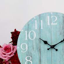 1 件 12 英寸静音无滴答复古风格挂钟，电池供电的乡村家居装饰时钟，适用于厨房、浴室、卧室、客厅、办公室（不含电池） - 查看 5