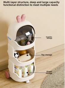 2025 New Design Cute And Big Room Storage Cabinet Bathroom Living Room Home Organizer Rack Toy Storage Rack
