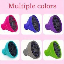1pc Foldable Silicone Hair Dryer Diffuser, Universal High-Temperature Resistant Collapsible Blow Dryer Nozzle, Professional Salon Hair Accessory - Multicolor - View 5