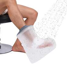Copertura impermeabile per gesso ai piedi per doccia, caviglia, protezione delle ferite, bagno, adulti, borsa impermeabile per gesso, doccia per interventi, piede, caviglia, ustioni, riutilizzabile