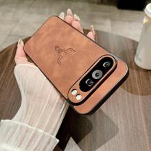 1 Stück Hirsch Luxus Elegantes Schafsfell, angenehm und seidig texturierter stoßfester Hartschalenkoffer kompatibel mit Pixel 7/8/9, 7a/8a/9 Pro, 9 Pro XL, wasserdicht, stoßfest, sturzsicher, kratzfest