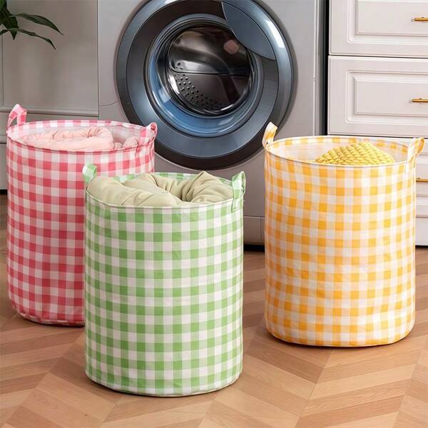 1pc Large-Capacity Waterproof Folding Dirty Clothes Basket Storage Basket, Suitable For Organizing Dirty Clothes Baskets, Storage Baskets And Laundry Baskets In Bedrooms, Bathrooms, Living Rooms And Dormitories At Home. Multi-Functional Storage Buckets For Clothes, Toys, Snacks And Sundries, Storage Baskets And Storage Baskets.