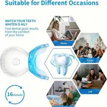 Neuer aufgerüsteter Zahnaufhellungsset, kabelloser wiederaufladbarer Dental-Beauty-Selbstreinigungsset mit LED-Blaulicht-Beschleuniger, 4 Zahnaufhellungsgelstifte für natürliche und effektive Fleckenentfernung zuhause, ideales Geschenk zum Valentinstag und Vatertag