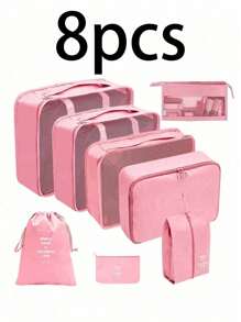 9 pièces Trousse de maquillage pour voyage d'été, organisateur de voyage portable et étanche, sac de toilette multifonction, boîtes de rangement de vêtements grande capacité, accessoires de voyage, sacs de compression gain de place, pochettes étanches. Convient pour sac à cosmétiques, sac de toilette, sac de plage, organisateur de cosmétiques, sac à maquillage, sac de rangement, sac à chaussures, boîte de rangement, fourre-tout, sac de voyage, accessoires de voyage. Excellent cadeau pour les amis, les parents, un anniversaire.