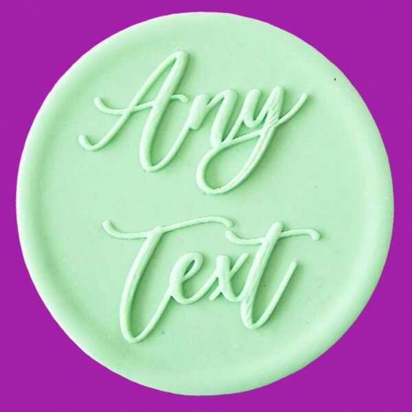 Individuell gestaltbare Texte mit 2 Kekskuchen Dekorationen DIY Ausstecher Zucker Kuchenvorlagen Hochzeit Tonerde Fondant Prägezange Name Kuchenform Handgemachte Keks/Keks Prägestempel