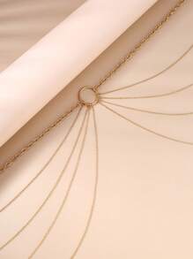 1pc Minimalist Hollow Design Multi-Layer Waist Chain/Body Chain/Belly Chain, Suitable For Women Daily Wear