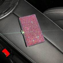 1pc Rhinestone Series (White) Rhinestone Studded Cigarette Case, 20 Capacity Metal Covered Cigarette Box, Portable Rhinestone Flip Top Cigarette Case, Suitable For Office, Party, Birthday, Gifts For Friends, Mothers, Fathers, Lovers, New Year, Accessories, Unique Gifts
