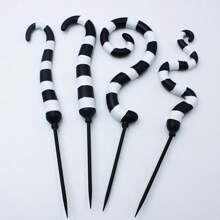4/S 25cm Black And White Striped Contrast Color Picks, Suitable For Holiday Party Decorations, Home Decorations, Perfect For Adding Festive Atmosphere To Various Holiday Parties And General Decorations