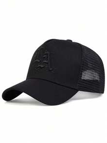 1 pieza Gorra de béisbol unisex de unicolor casual con bordado de letras, gorra snapback de poliéster casual, retro y versátil, apta para actividades al aire libre y uso diario - Ver 10