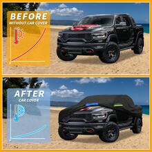 Car Cover Waterproof All Weather 210D, UV Sun Rain Protection, With Left Side Zipper - Black Blue for Dodge for Ram - View 4