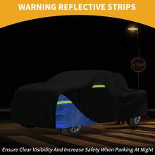 Car Cover Waterproof All Weather 210D, UV Sun Rain Protection, With Left Side Zipper - Black Blue for GMC Sierra - View 3
