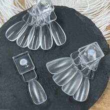 12/24pcs Clear Magnetic Attraction Nail Art Color Palette Easy To Disassemble Nail Sample Sticks Acrylic Practice Nail Tips Color Card Practice Fake Nail Card Display Chart For Nail Salon & Home Manicure Tools - Multicolor - View 1