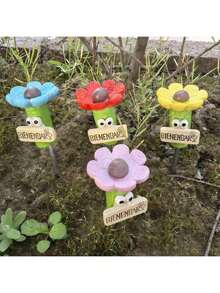 1pc Creative Resin Hummingbird Feeder, Garden Potted Plant Decoration Ornament - Multicolor - View 1