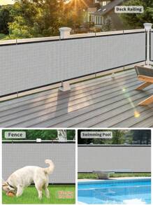 1 pieza Pantalla de privacidad de 3 pies - Cubierta de valla de malla resistente al viento (con bridas de cable) - Barrera exterior duradera para terrazas, apartamentos, porches y patios - Gris