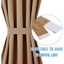 Local Warehouse- Door Curtain Panel, Grey French Door Curtains Blackout Thermal Insulated Curtain Sidelight Privacy For Window/Living Room/Doorways/Classroom (25W By 72L Inches, 1 Panel) - Gold Brown - 查看 2