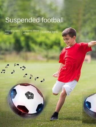Indoor sportvering luchtkussen antibotsing muziek verlichte voetbal, elektrische luchtkussen verende voetbal, trapmuziek verende voetbal speelgoed, draaiende bal, ouder-kind interactief sportspeelgoed met verlichte muziek, verjaardagscadeau