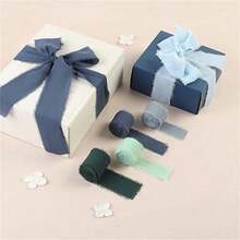 磨边雪纺丝带，干玫瑰色，婚礼花束绑带，腰带用品，圣诞节