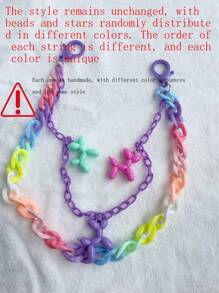 School Backpack Accessories Decoration Cartoon Curly Hair Chain Strawberry Pendant Colorfast Chain Strap Bag Decoration