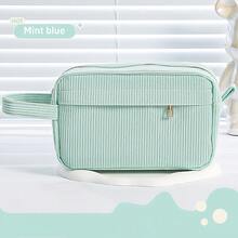 1pc Soft Corduroy Pencil Bag, Simple Style Pen Case Student Bag Stationery Storage Pouch School Supplies Pen Bag Organizer For Teen Girls College , Back To School Gifts - Multicolor - View 14