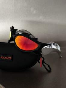 1 Set Edgy Dragon Shaped Personalized Cycling Gear, Metal Electroplated Dragon Totem 3D Printed Spiked Rivet Original Designer Stereoscopic Styling, Suitable For Boys Cycling Sports Outdoor, Y2K Styled (Patented Design, Assorted Styles), Includes Glasses Case, Glasses Strap, Glasses Cloth - Multicolor - View 10