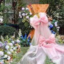 1pc Extra Large Pink Bow Suitable For Birthday Wedding Theme Party Background Decoration, Arch Wall Window Outside Arrangement - Multicolor - View 8