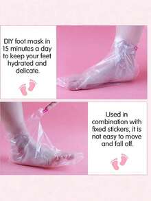 100/200/300/500Pcs Transparent Disposable Foot Bags Detox SPA Covers PE Plastic Foot Film Prevent Chapped Feet Care Pedicure Tools,Bag,Organizer,Storage - Multicolor - View 4