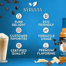 Syruvia Sugar-Free White Chocolate Mocha Coffee Syrup - 25.4 Fl Oz. Premium Coffee Flavoring Syrup. 0 Calories, Kosher, And Gluten-Free. Perfect For Drinks, Sodas, Shakes, Desserts, And More. - 25,4 fl oz - Xem 5