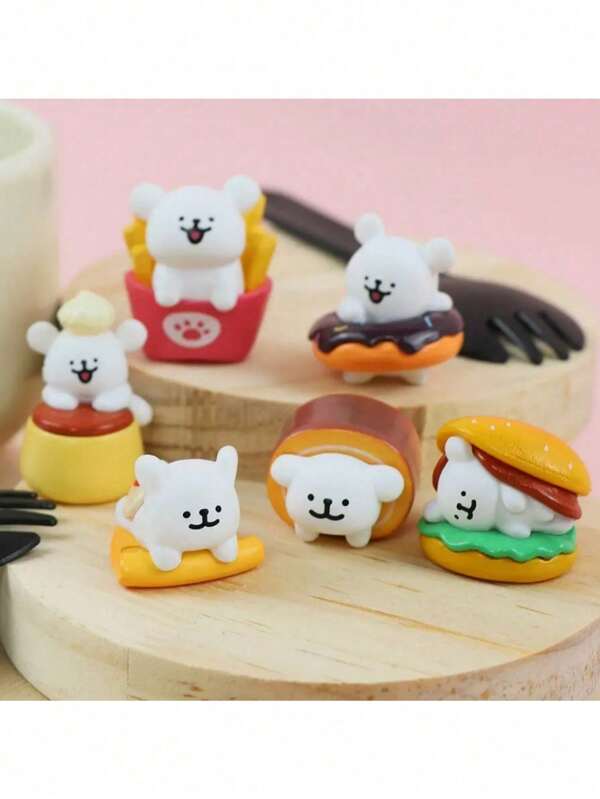 New: Line Drawing Puppy Afternoon Tea Series Ornament, Cute Blind Bag, Creative Gift For Girls, Adorable Figurine Decor, Birthday Small Gift Blind Bag Decoration