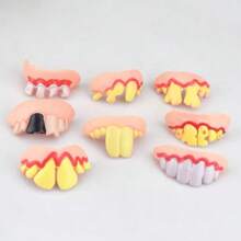 Dientes de vampiro zombi de novedad de Halloween, juguetes de broma para fiestas, dientes falsos