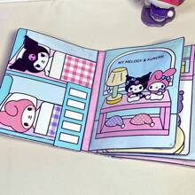 Sanrio 3 PiecesSanrio Kullomi And Sago Lulu DIY Quiet Book Set - My Melody Craft Kit, Reusable Art And Handmade Toys, Perfect Birthday Or Valentine's Day, Chinese New Year, Christmas, Easter And Other Holiday Gifts For Women (This Product Is A Quiet Book Made By Myself. The Picture Shows The Finished Product After DIY. The Actual Product Is A Book With Three Sheets Of Paper. The Paper (Tu'an) Is Placed Randomly. Please Be Careful If You Mind)