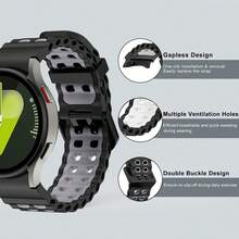 Correa de silicona compatible con Samsung Galaxy Watch 7 6 4 5 Pro de 40 mm y 45 mm, brazalete deportivo suave para Galaxy Watch 4 6 Classic de 43 mm y 44 mm, correa de reloj de moda - Para Galaxy reloj 7/6/5/4 - Ver 3