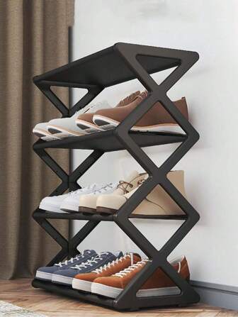 رف حفظ الأحذية قطعة واحدة، رف منظم أحذية قابل للفك ذو 4 طبقات، رف أحذية كبير السعة للخزانة ومدخل المنزل، منظم الأحذية لغرفة النوم اللون الأخضر الداكن