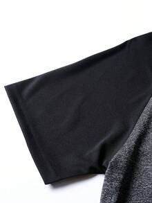 男士夏季印花拼色短袖 T 恤和短裤套装，时尚休闲海滩度假运动装，撞色缝线，口袋，抽绳腰裤，2 件套，适合钓鱼、篮球、露营、健身房，送给男朋友/丈夫的礼物