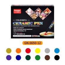 12/24 Color Ceramic Color Pen Set, Ceramic Surface Decoration Graffiti Pen Drawing Pen, Creative DIY Poster Handwriting Greeting Card Drawing Pen Art Design Gift Stationery Student Office Hand-Painted Tool, School Supplies,Back To School