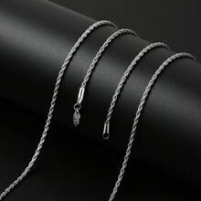 dollrinboy 1pc 18K Gold Plated Stainless Steel Rope Chain Necklace For Men And Women