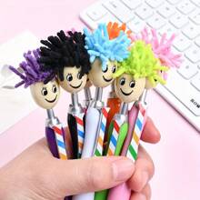 2-In-1 Plush Smiling Face Rainbow Tie Ballpoint Pen, Multi-Color Touch Screen Pen, Suitable For Creative Gifts In Offices And Schools, School Supplies,Back To School